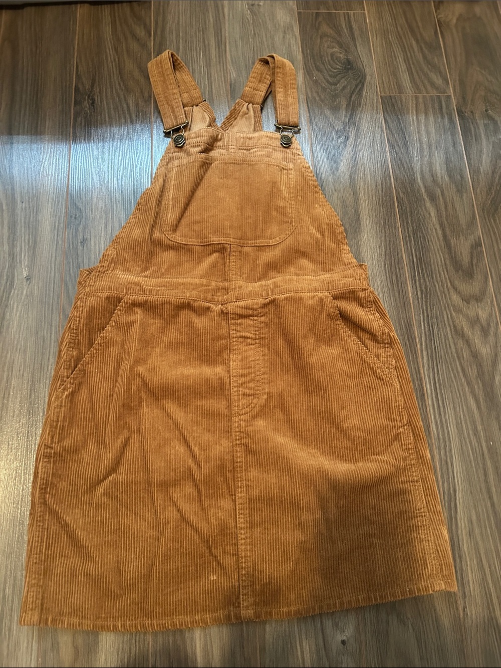 twik Corduroy Pinafore Jumpsuit in Warm Tan